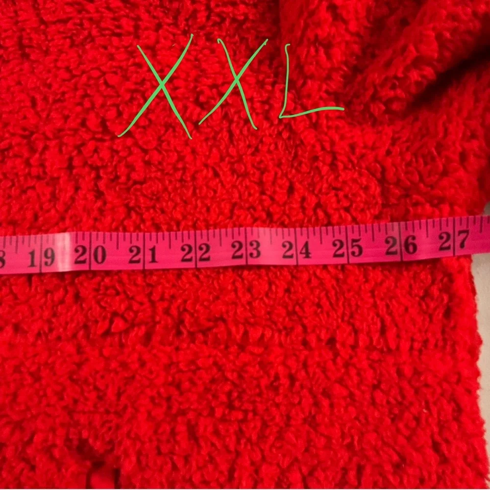 Wondershop Men’s Faux Shearling Half Zip Pullover Red Winter Wardrobe - Picture 9 of 11
